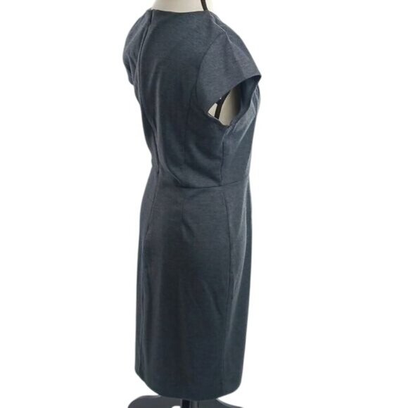 Banana Republic Dress Gray Knee Length Shift Short Sleeve Stretch Womens Size 6 - Picture 4 of 7